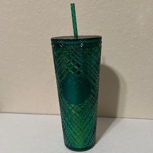 🟢 Starbucks emerald green diamond 24oz tumbler